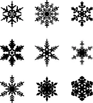 Snowflakes icon collection. Vector shape Stock Illustration