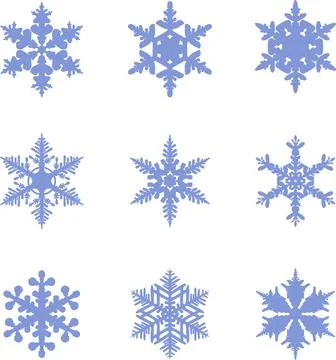 Snowflakes icon collection. Vector shape Stock Illustration