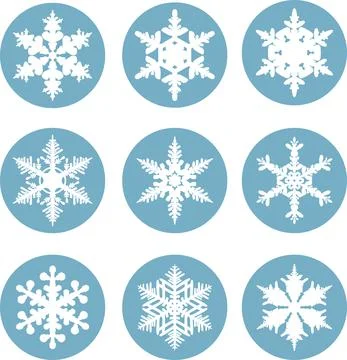 Snowflakes icon collection. Vector shape Illustrazione stock