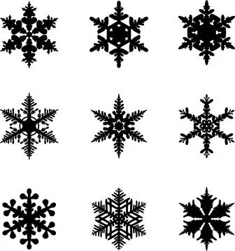 Snowflakes icon collection. Vector shape Stock Illustration