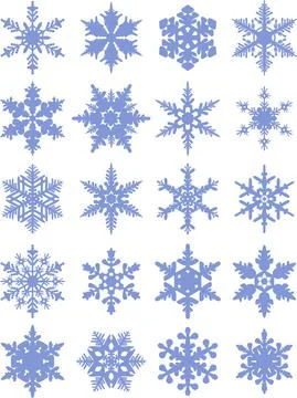 Snowflakes icon collection. Vector shape. Stock Illustration
