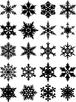 Snowflakes icon collection. Vector shape. Stock Illustration