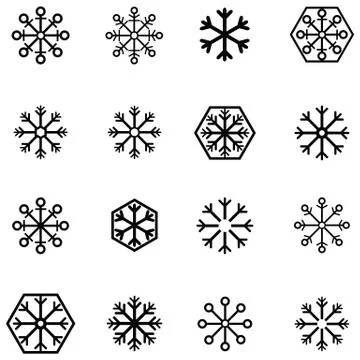 Snowflakes icon set Illustrazione stock