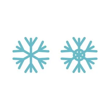 Snowflakes icon set over white background, flat style illustration. Stock Illustration