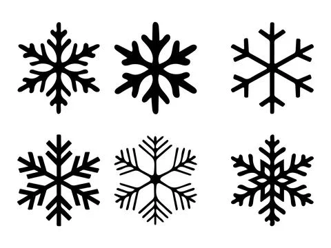 Snowflakes Icon set vector on white background Stock Illustration