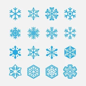 Snowflakes icons set Stock Illustration