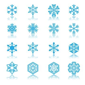 Snowflakes icons set Stock Illustration