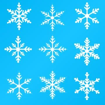 Snowflakes illustration set Stock Illustration