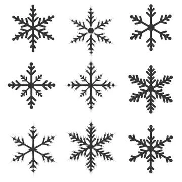 Snowflakes illustration set Stock Illustration