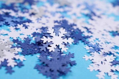 Snowflakes on light blue background. Stock-Fotos