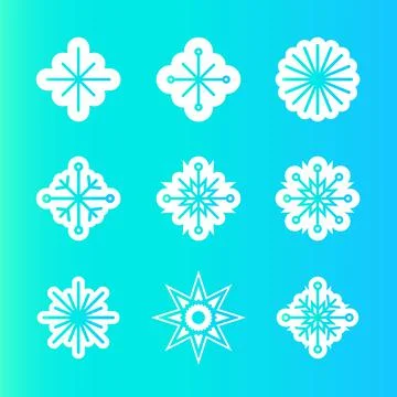 Snowflakes, original winter design, vector Illustrazione stock