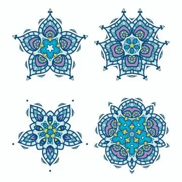 Snowflakes Ornament Pack Stock Illustration