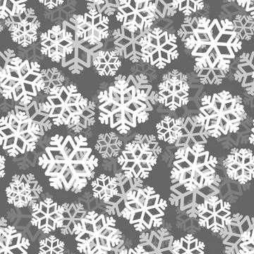 Snowflakes pattern 3D. Snow texture. Winter background. Snowfall ornament Illustrazione stock