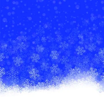 Snowflakes Pattern on Blue Background. Winter Decorative Texture Stock Illustration
