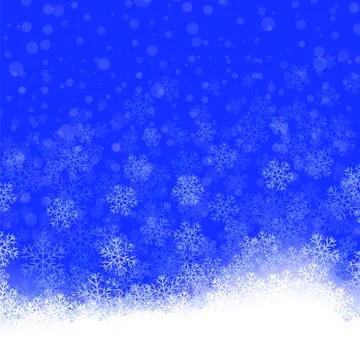 Snowflakes Pattern on Blue Background. Winter Decorative Texture イラスト素材
