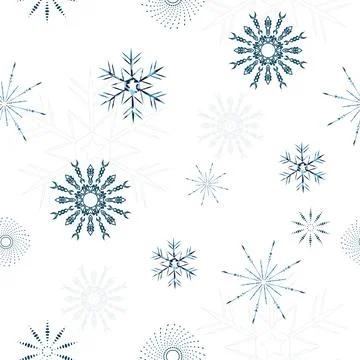 Snowflakes pattern. Seamless bacground. Stock Illustration