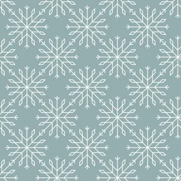 Snowflakes pattern seamless line art Stock Illustration