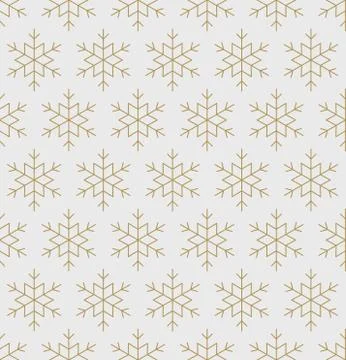 Snowflakes pattern seamless line art gold 库存插图