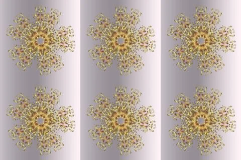 Snowflakes pattern. Snowflake ornamental pattern. Snowflakes background. Flat de Stock Illustration