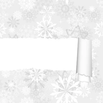 Snowflakes Pattern With Torn  Stripe Illustrazione stock