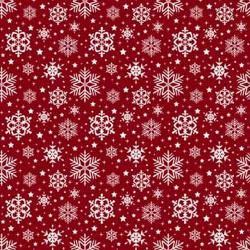 Snowflakes pattern. Vector seamless background. Stock Illustration