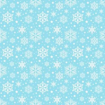 Snowflakes pattern. Vector seamless background. Stock Illustration