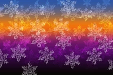 Snowflakes on a rainbow Foto stock