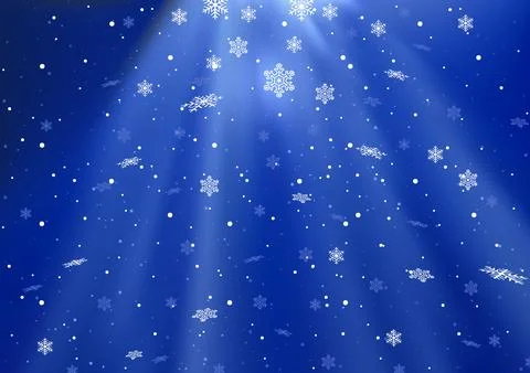 Snowflakes in Rays of Light Stock Illustration