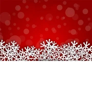 Snowflakes with red background Stock Illustration