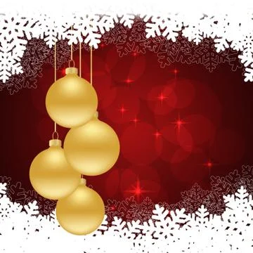 Snowflakes red background Stock Illustration
