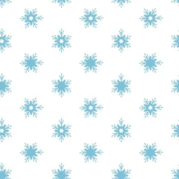 Snowflakes. Repeating vector pattern. 库存插图