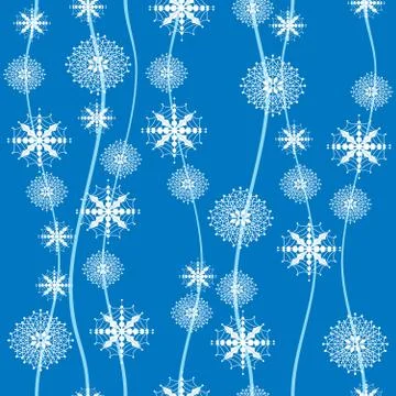 Snowflakes seamless abstract winter background or wrapper, vector illustration Stock Illustration