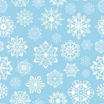 Snowflakes seamless pattern. Abstract christmas snowflake print, festive xmas 스톡 일러스트