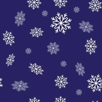 Snowflakes Seamless Pattern on Blue Background. Winter Christmas Decorative T Stock Illustration