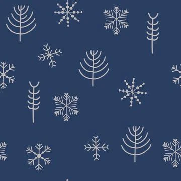 Snowflakes seamless pattern. Christmas Repeating Pattern. Vector winter holid Stock Illustration