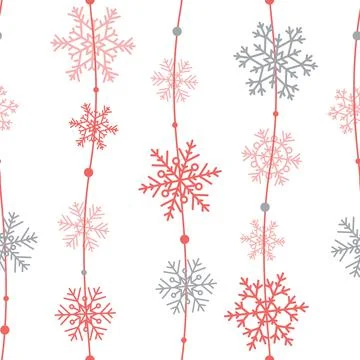 Snowflakes seamless pattern, cute vector illustration Illustration