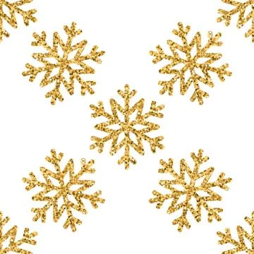 Snowflakes seamless pattern Stock Illustration