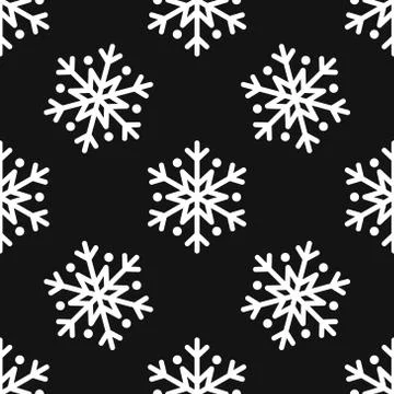 Snowflakes seamless pattern Stock Illustration