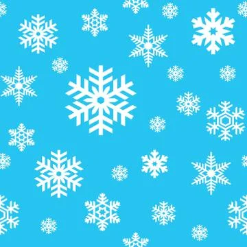 Snowflakes seamless pattern Stock Illustration