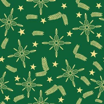 Snowflakes seamless pattern Stock Illustration