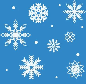 Snowflakes seamless pattern Ilustração Stock