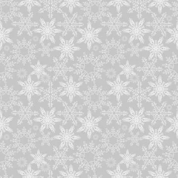 Snowflakes seamless pattern. New Years snow endless background, winter repeating Stock Illustration