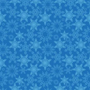 Snowflakes seamless pattern. New Years snow endless background, winter repeating Stock Illustration