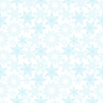 Snowflakes seamless pattern. New Years snow endless background, winter repeating Stock Illustration