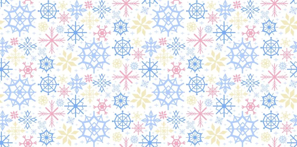 Snowflakes seamless pattern. Repeating design element for printing on fabric イラスト素材