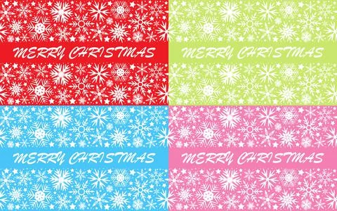 Snowflakes seamless pattern set for Christmas Stock Illustration