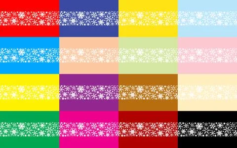 Snowflakes seamless pattern set for decoration of Christmas decor and design Stock Illustration