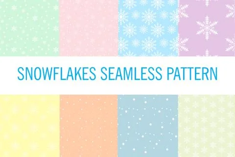 Snowflakes seamless pattern. Snow falls background. Vector illustration. 스톡 일러스트