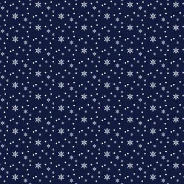 Snowflakes seamless pattern. Snow falls background Vector illustration Stock Illustration