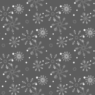 Snowflakes seamless pattern. Snow falls background. Symbol winter, Merry Chri Stock Illustration